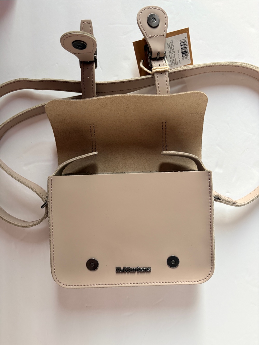 Dr. Martens Leather 7” Satchel Crossbody Bag Taupe NWT - Picture 4 of 6